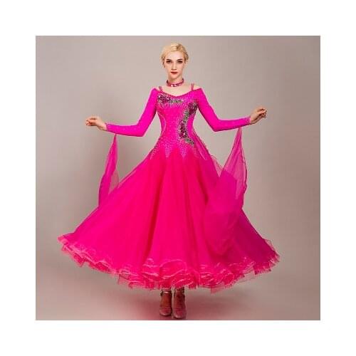 Ballroom dance competition dress women ball dress standard ballroom dress fringe waltz dress rumba costumes modern dance wear