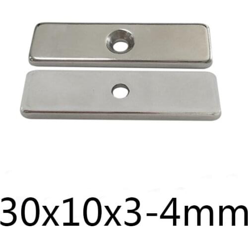10/20/30PCS 30*10*3-5 Powerful N35 Magnets hole 5mm Small Sheet Magnet 30mmx10mmx3mm-5mm Neodymium Magnet 30x10x3-5mm