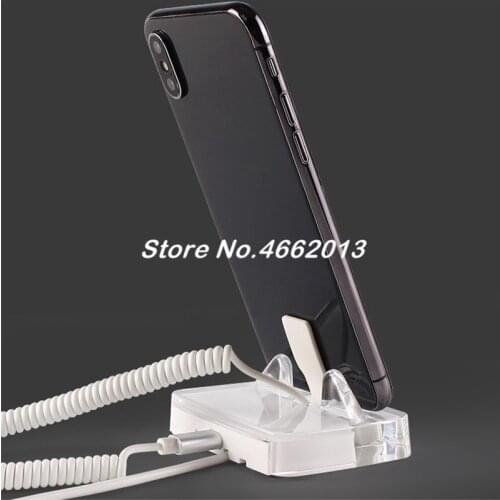 10 pcs/lot mobile phone security display holder with charging and alarm functions