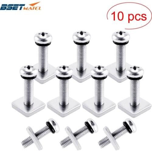 10 PCS Stainless Steel 316 Manual Tip Sup Center Fin Screw Plate Long board Screw And Plate Smart Screw Longboard Fin Box Screw