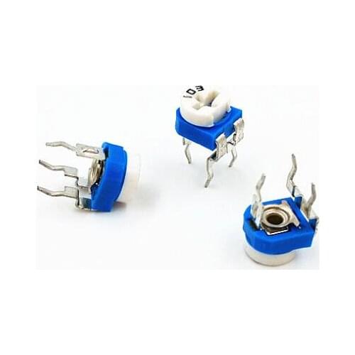 100pcs/lot RM065 horizontal blue and white adjustable resistance 100R 200R 500R 1K 2K 10K 20K 50K 100K 200K 500K 1M