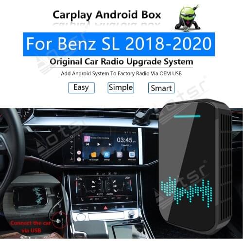 Car Radio Carplay Android Ai Box For Benz SL 2018-2020 Multimedia Player Radio Apple Wireless Carplay Ai Box Upgrade Mirror Link