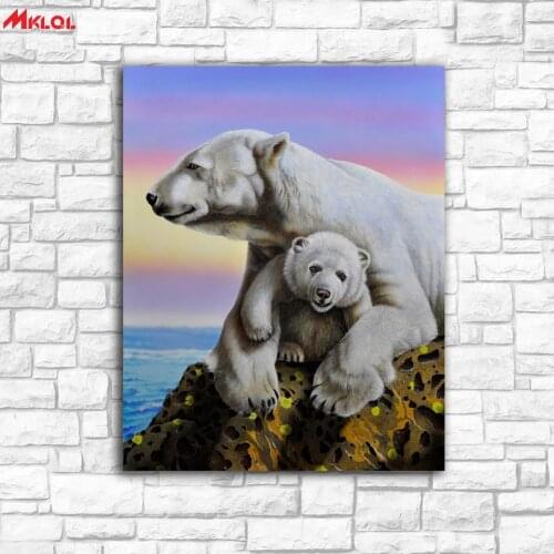 Large Wall Art Bear Affection Canvas Painting For Living Room Home Decoration Oil Painting On Canvas Wall Painting Unframed