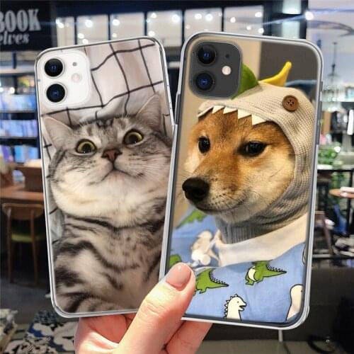 Funny Cute Cat Shiba Inu Phone Case For iPhone 11 12Pro XS Max X 6 6s 7 8 Plus 5S SE 2020 12 Mini Shockproof Soft TPU Back Cover