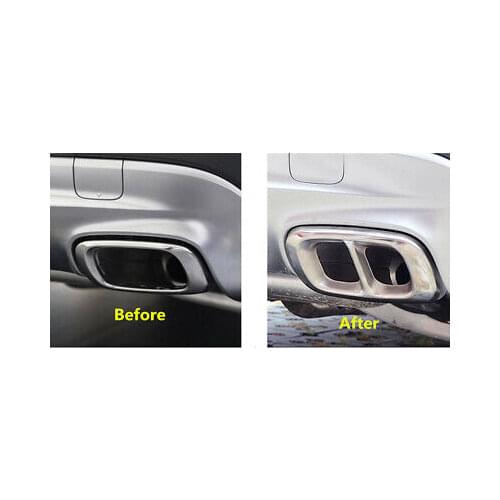 Rear Exhaust Muffler Decorative Cover Trim 2pcs For Mercedes Benz GLA X156 14-18