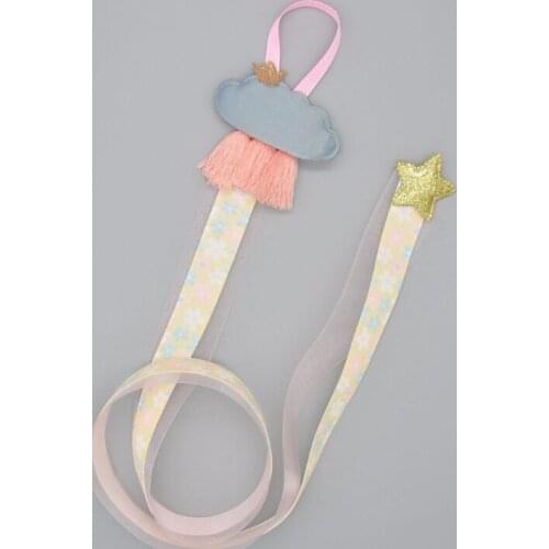 Girls Baby Ribbon Hanging Hair Bow Headband Clip Organizer Cloud Tassels Holder R58E