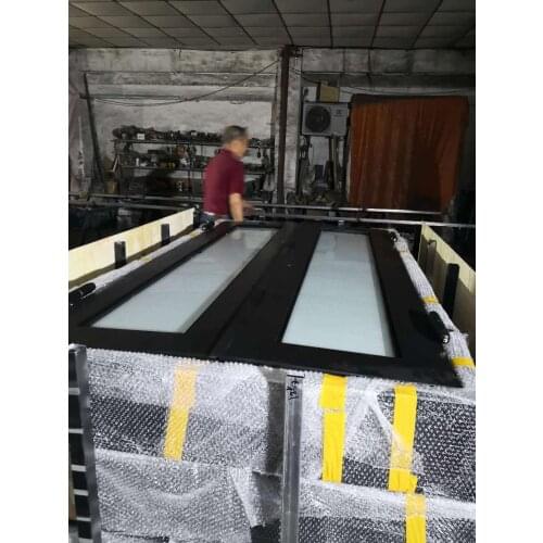 Hench wrought iron doors design With frosted dual panel glass delivery to Australia house