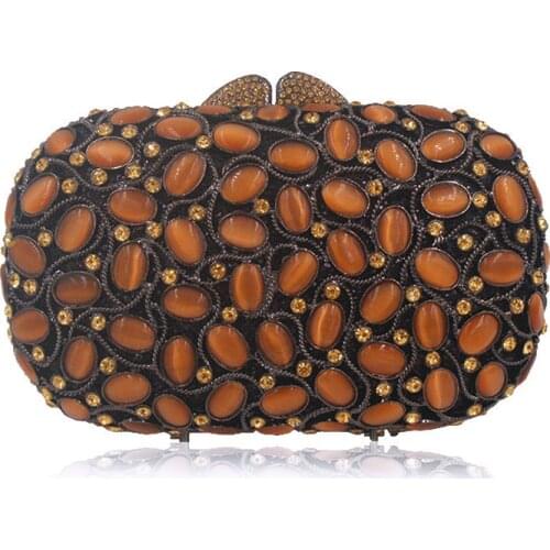 Elegant Pink Diamond Hollow Out Evening Clutches Bag Women Fashion Wedding Party Handbag Purse Bridal Crystal Clutch