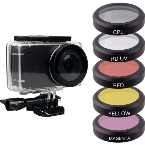 Mijia 4K Mini Sport Camera Lens Filter on Waterproof Housing Box Dive Red Yellow Magenta Filters For Xiaomi Mijia 4K Accessories