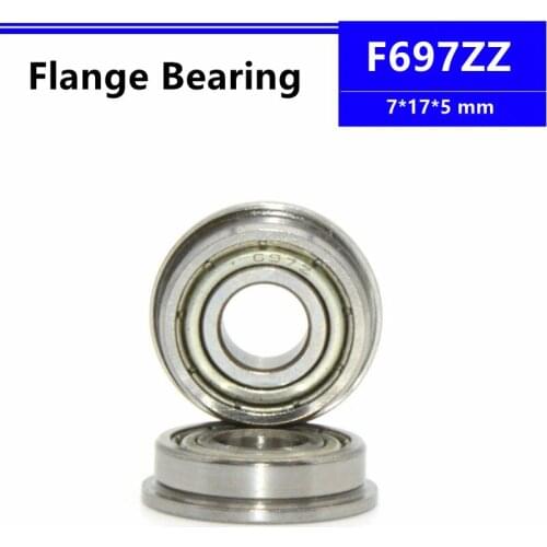 50pcs/100pcs F697ZZ 7*17*5mm flange deep groove ball bearing 7x17x5mm Flanged bearing F697Z F697