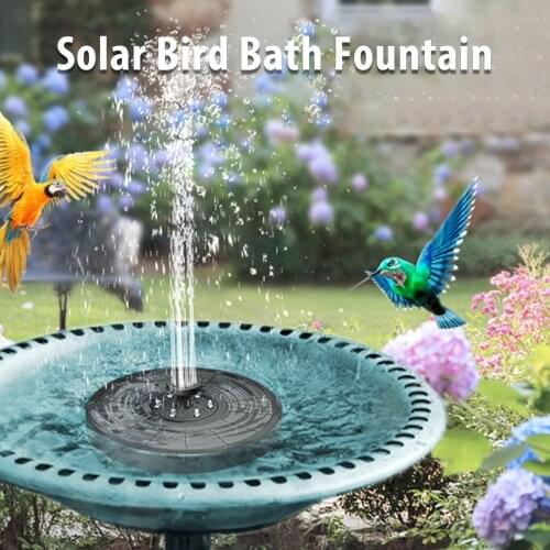 Solar Fountain Pump Floating Submersible Pump 6 Spray Nozzles Birdbath Garden Decoration With Colored LED Night Light Pool Pond