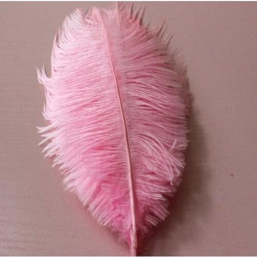 Hot! 100 Pcs Natural 15-20cm / 6-8 inch pink Color Ostrich Feathers ostrich plumes for party wedding decorative