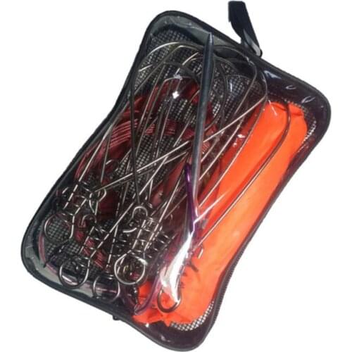 10m Metal Fishing Stringer Kit Portable Live Fish Large Buckle Lock Holder Accessories with 10 Snaps Float Handle Bag