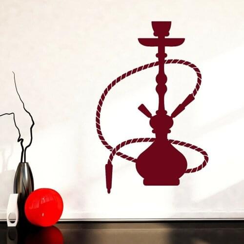 Wall Stickers Home Decor Bedroom Living Room Hookah Shisha Smoking Arabic Cool Style Vinyl Wall Decal Man Cave Art Mural S1170