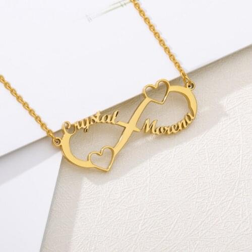 2020 Nextvance Stainless Steel Custom Name Couple Necklace Personalized Infinity Pendant Necklace Jewelry Best Friend Gift