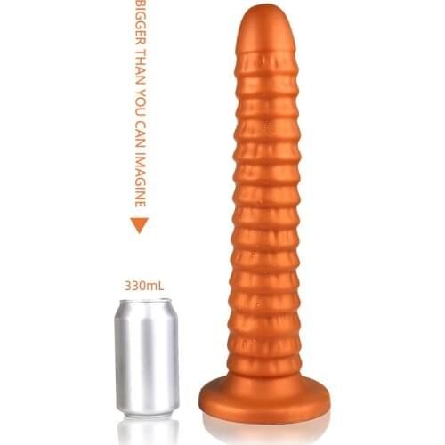 New giant spiral anal plug with suction cup anal toy soft silicone female masturbation prostate massage gay and lesbian sex toy