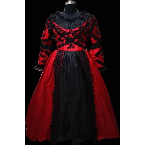 2019 New red victorian Halloween Cosplay dress Colonial Georgian Renaissance Gothic Historical dress D-342