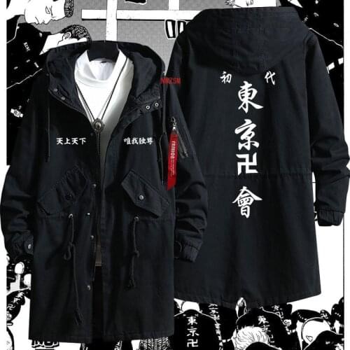 New Tokyo Revengers Hoodie Cosplay Costume Anime Hanagaki Takemichi Trench Coat Men Fashion Cotton Zipper Overcoat Jacket