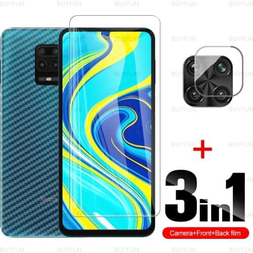 Lens Film For Xiaomi Redmi Note 9s 9t 8t 9 8 pro max 7 Front Tempered Glass On For redmi 9 8 9a 9c 9t 8a Carbon Fiber Back Film