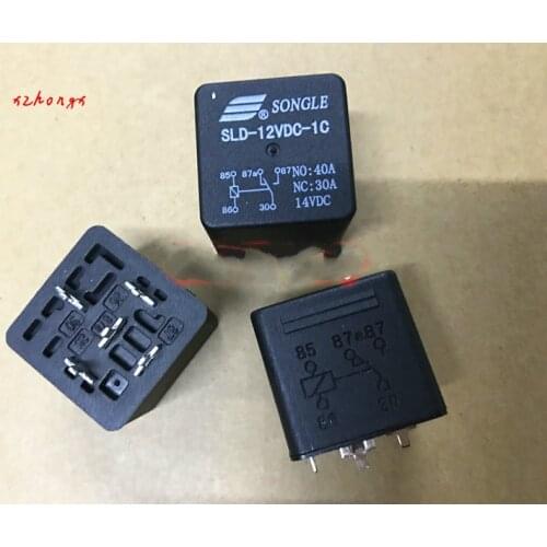 Solder PCB SLD-12VDC-1C Relay 5-Foot Backless 40A SONGLE