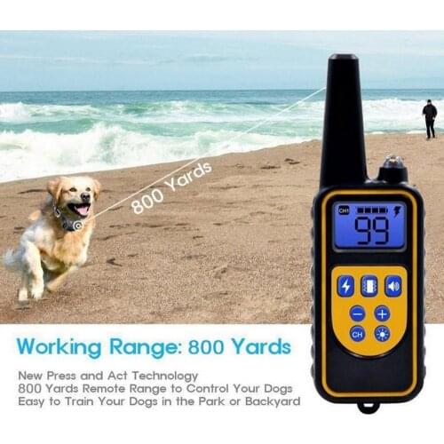 Rechargeable Waterproof Electronic Dog Training Collar Stop Barking LCD Display 800m Remote Electronic Shock Training Collars