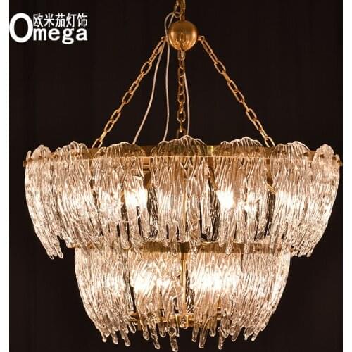Postmodern creative light luxury glass chandelier living room dining room villa study bedroom porch chandelier exhibition lamp