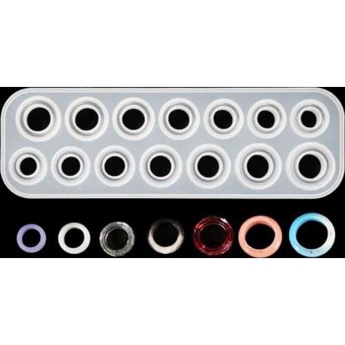 17 Cavities Rings Epoxy Resin Mold DIY Necklace Pendant Earrings Silicone Mould