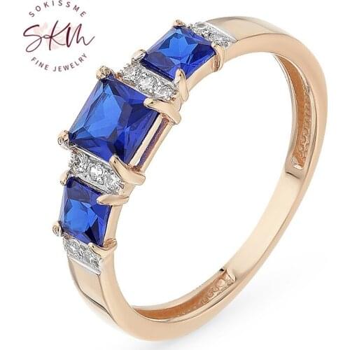 SKM luxury rings for women flower rings 14k rose gold brand designer Engagement rings designer Promise Luxury Fine Jewelry