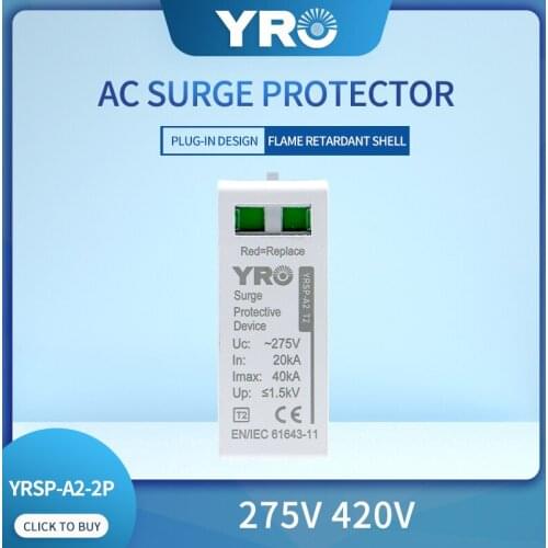 AC SPD Replace Module for 275V 420V 20~40KA Surge Protective Device Arrester Surge Protector Replace Core YRSP-A2-2P