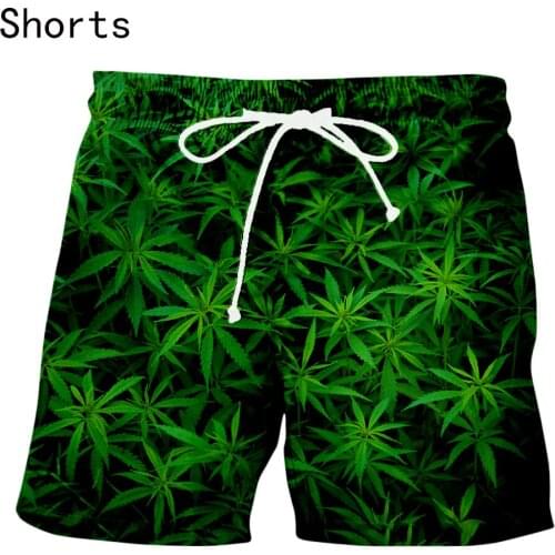 New Men/Womens Green Maple leaf Weeds Funny 3D Print Fashion Tracksuits Crewneck Hip Hop Shorts Plus size S-7XL