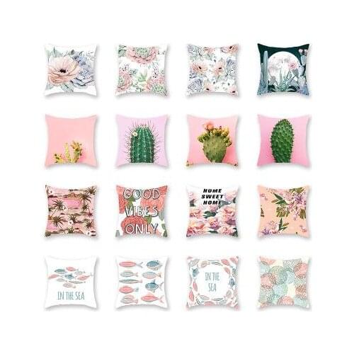 Garden Home Decoration Flower Pillow Cover Tropical Plant Green Cactus Pot Succulents Leaf Cushion Case For Living Room Chair