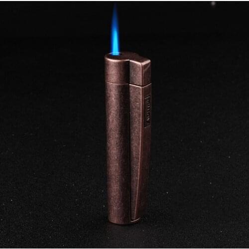 AOMAI Retro Windproof Outdoor Lighter Butane Gas Jet Torch Turbine Tube Metal Lighter Portable Cigar Smoking Set Gadget Men Gift