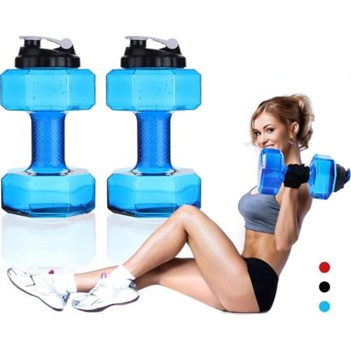 Water Dumbbell Sport Bottle Large Capacity Gym Running Fitness Bodybuilding Exercise Outdoor Bicycle Camping Cycling Bottle