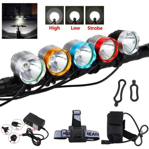 Waterproof 2500 Lumen XM-L T6 LED Headlight Headlamp Bicycle Bike Head Front LED Light Set+Battery+Headband