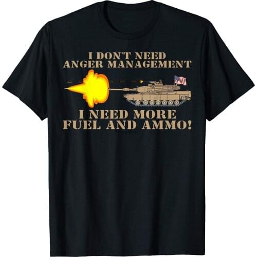 M1 Abrams Tank Funny Patriotic US American Tanker Flag Army T-Shirt