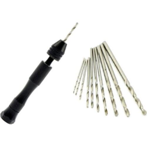 1set 11pcs 95mm Hand drill engraving drilling tool mini hand drill perforating drill
