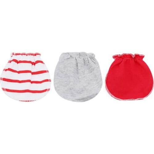 1Pair Simple Cute Baby Knitting Mitten Newborn Anti-eat Hand Anti-Grab Face Protect Glove Baby Mitten