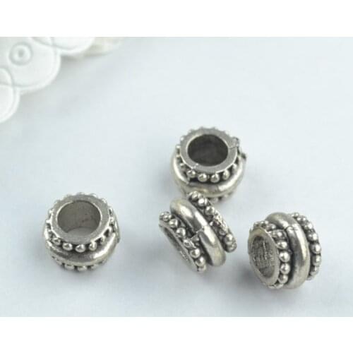 10 pcs Wholesale Metal Beads Tibetan Silver big hole Beads for Bracelet Jewelry Making 18133