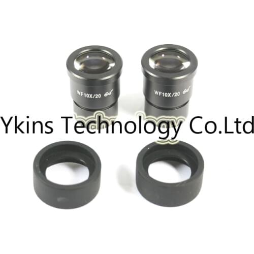 2PCS WF10X/20mm Wide Angle Eyepiece high eyepoint ocular for Stereo Microscope Optical Lens with Mounting Size 30mm