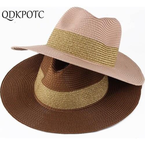 2021 Cap Summer Autumn New Men Straw Sun Hats Fashion Breathable Simplicity Flat Edge Shading Sun Protection Straw Hat QDKPOTC