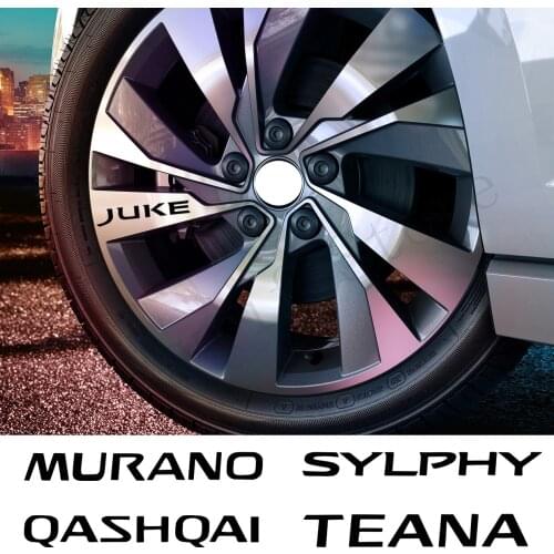 4PCS Car Wheel Rim Sticker For Nissan LEAF SYLPHY ALTIMA ELGRAND NISMO QASHQAI SENTRA TIIDA MICRA PULSAR X-TRAIL car Accessories