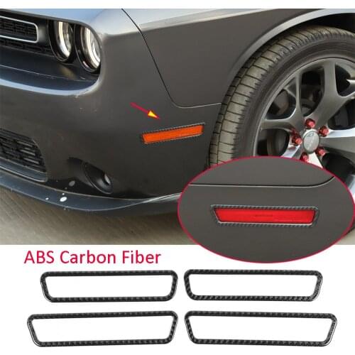 4pcs Carbon Fiber ABS Turning Signal Light Cover Fit for Dodg Challenger 2015-2020