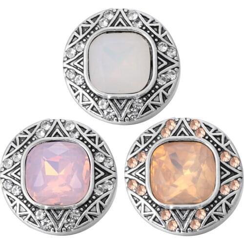 5pcs/lot New Snap Buttons Jewelry Metal Vintage 18mm Rhinestone Flower Snap Button Fit Snap Necklace Snap Bracelet Women Jewelry