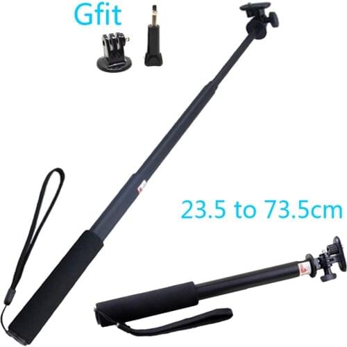 Go Pro Aluminum Extendable Pole Stick Telescopic Handheld Monopod with Mount Adapter for Gopro Hero5 4 3+ 3 2 SJ4000 Xiaomi Yi