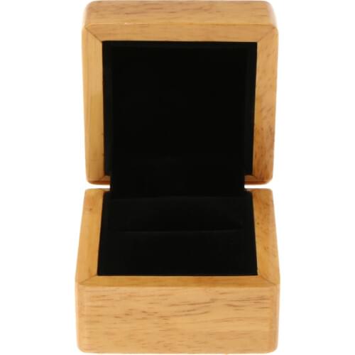 Velvet Wood Jewelry Gift Box Wedding Ring Holder Display Box Storage Case