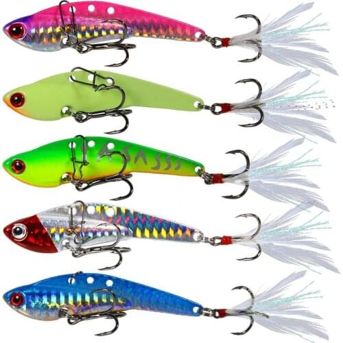 13g/18g/25g/30g VIB Sequins Fishing Lures Bass Wobbler Bait Artificial Hard Sinking Fish Lures Saltwater Fishing Tackle