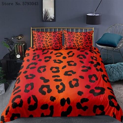 2/3 Pieces Multiple-Color Bedding Set 3D Print Leopard Duvet Cover Home Textile Bed Quilt Cover Single Queen King Bed Cover Set