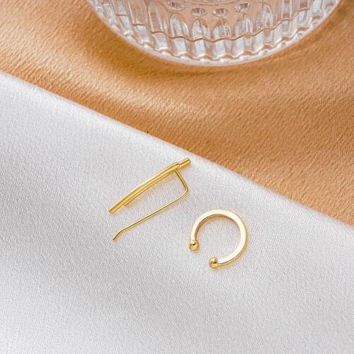 Korea Wild Temperament Niche Metal Ear Bone Clip Simple Cold Wind Without Pierced rings Female