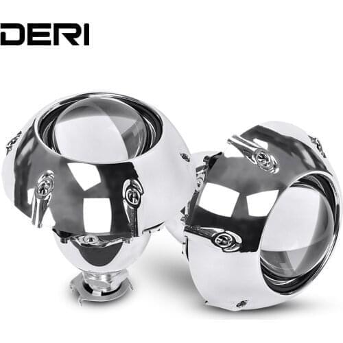 2.5'' Mini HID Bi xenon Projector Lens With GTI Silver Shrouds For Automobiles Headlamp Retrofit H1 H4 H7 Car Headlight Styling