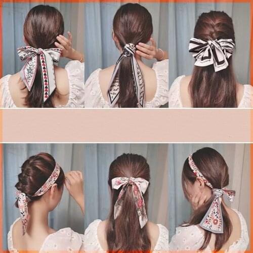 Fashion Multipurpose DIY Scarf Ribbon Hair Band Headband for Women Scarves Ponytail Holder Bandanas Turban Hair Accessories